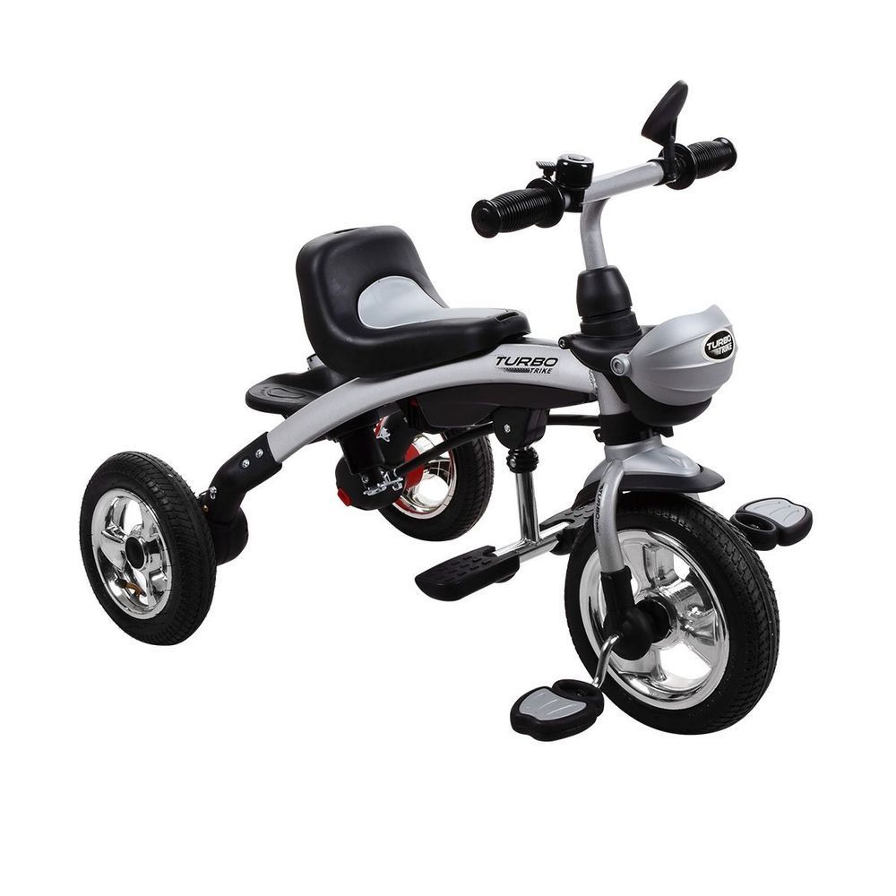 Детский трехколесный велосипед Turbo Trike M 3212A-1 Трансформер 2 в 1 (Голубой) Надувные колеса 10/8"