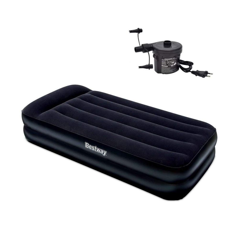 Односпальная надувная кровать Bestway 67381 (1.91 x 97 x 46 см) Tritech Airbed + Внешний электронасос 220В