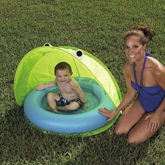 Детский надувной бассейн Bestway 51110 (97x97x74 см) Play Pool With Twist' N Fold Tent Зеленый