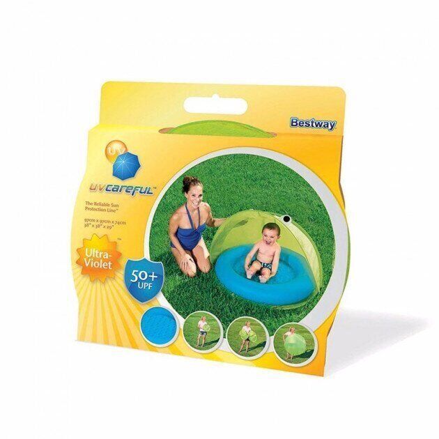 Детский надувной бассейн Bestway 51110 (97x97x74 см) Play Pool With Twist' N Fold Tent Зеленый