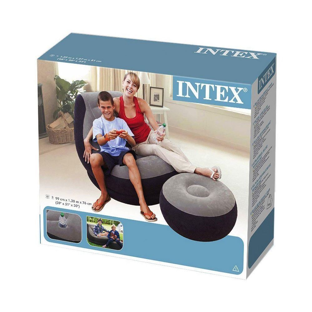 Надувное кресло Intex 68564 с пуфиком (99 x 1.30 x 76 см) Ultra Lounge