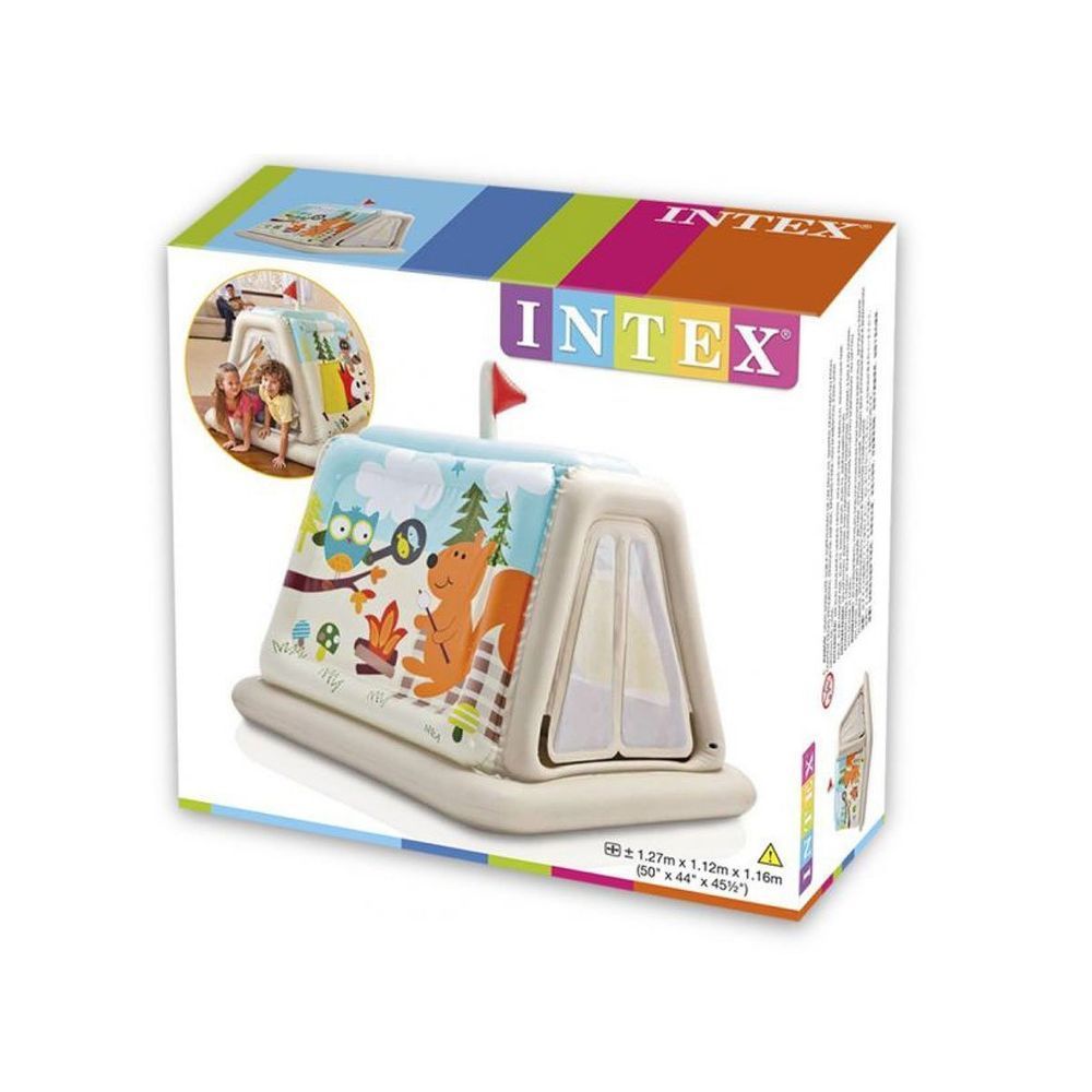 Надувной игровой центр-домик Intex 48634 (127 x 112 x 116 см) Звериный Лагерь