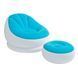 Надувное кресло Intex 68572 с пуфиком (1.04 x 1.09 x 71 см) Голубой Cafe Chaise Chair