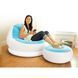 Надувное кресло Intex 68572 с пуфиком (1.04 x 1.09 x 71 см) Голубой Cafe Chaise Chair