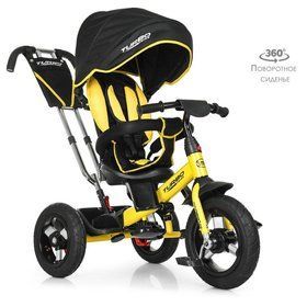 Колясочный велосипед TurboTrike M 4059-1 Черный с желтым