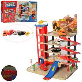 Детский Игровой Гараж-Трэк 0845 (5 Уровней Парковки, 4 Машинки)﻿