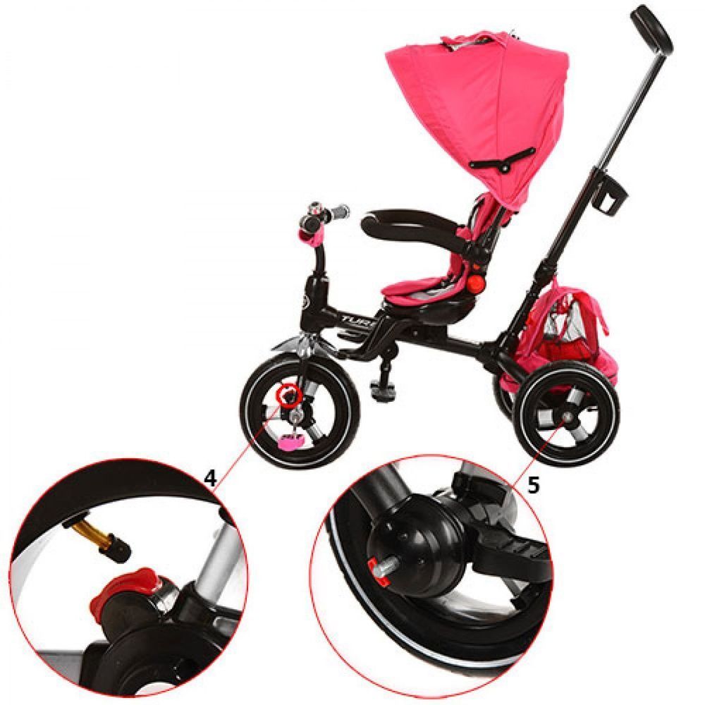 Детский трехколесный велосипед Turbo Trike M 3202A-1 (Розовый) Надувные колеса 12/10"