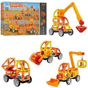 Детский магнитный конструктор Limo Toy LT6001 стройтехника (87 деталей)