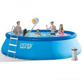 Надувной бассейн Intex 26166 (457х107 см) с насосом Easy Set Pool Голубой