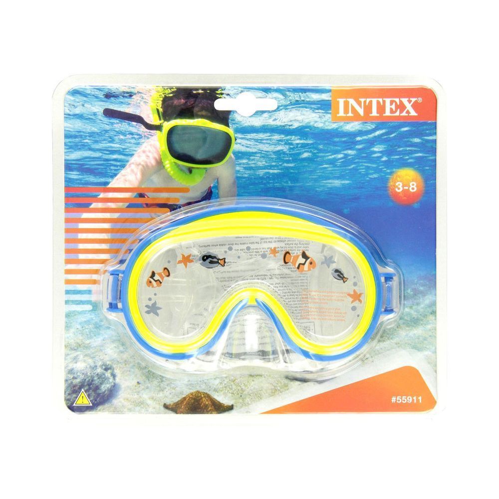 Детская маска для плавания Intex 55911 (Голубой) Mini Aviator Swim Masks