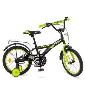 Велосипед для детей 16 дюймов Profi T1637 Racer Черно-салатовый