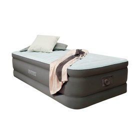 Односпальная надувная кровать Intex 64472 + встроенный электронасос 220V PremAire Airbed With Built-In Electric Pump (99х191x46 см)