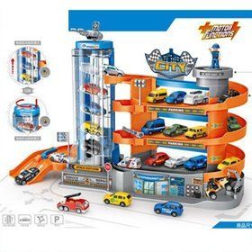 Игрушечный гараж E7003 (4 Уровня Парковки, 4 Машинки)