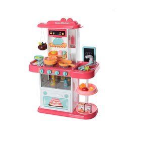 Игровой набор Кухня LIMO TOY 889-163-164 Розовая (с функцией пара)