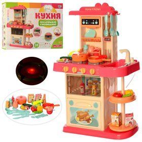 Игровая детская кухня Limo Toy 889-182 вода , свет, звук, 38 предмета Розовый