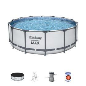 Круглый каркасный бассейн Bestway 5612X (427х122 см) с картриджным фильтром, тентом и лестницей
