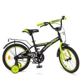 Велосипед с приставными колесами 18 дюймов Profi T1837-1 Racer Черно-салатовый