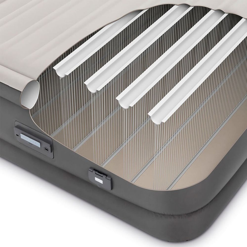 Двуспальная надувная кровать Intex 64926 (1.52 x 2.03 x 46 см) PremAire Airbed + Встроенный электронасос 220В, USB зарядка, LED подсветка