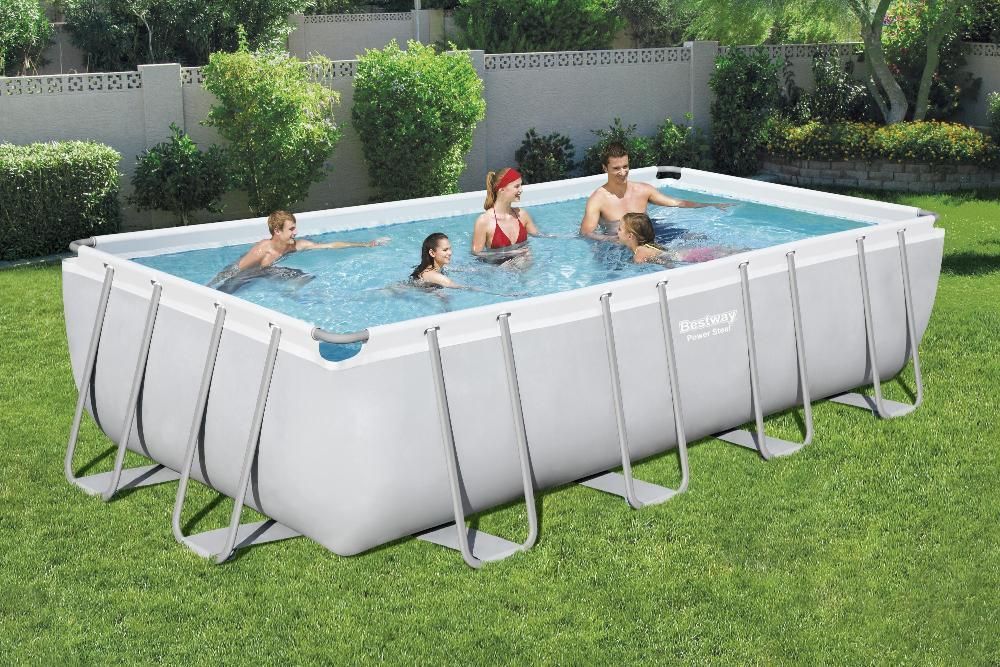 Прямоугольный каркасный бассейн Bestway 56465 Power Steel Frame Pool (549х274х122 см)