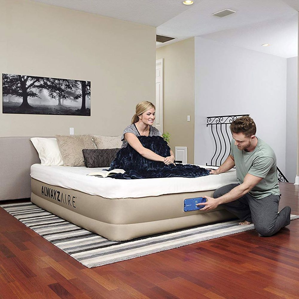 Двуспальная надувная кровать Bestway 69032 (2.03 x 1.52 x 43 см) Alwayzaire Fortech Airbed + Встроенный электронасос 220В
